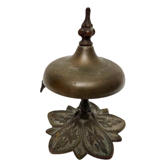 Antique RARE Bronze 19th Century Ornate Victorian Base Hotel Desk Counter Bell - Picture 2 of 8